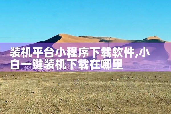 装机平台小程序下载软件