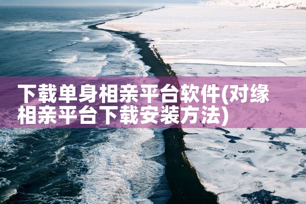 下载单身相亲平台软件