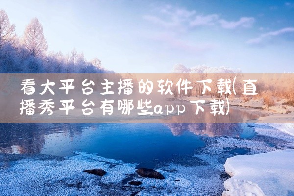 看大平台主播的软件下载