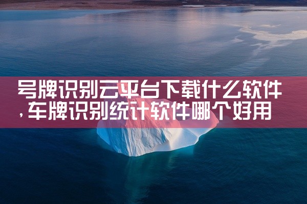 号牌识别云平台下载什么软件