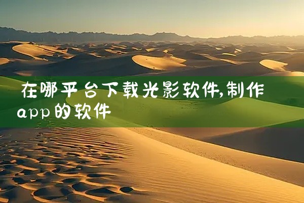 在哪平台下载光影软件