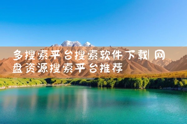 多搜索平台搜索软件下载